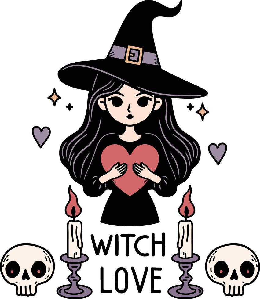 bruja de amor ilustración vector