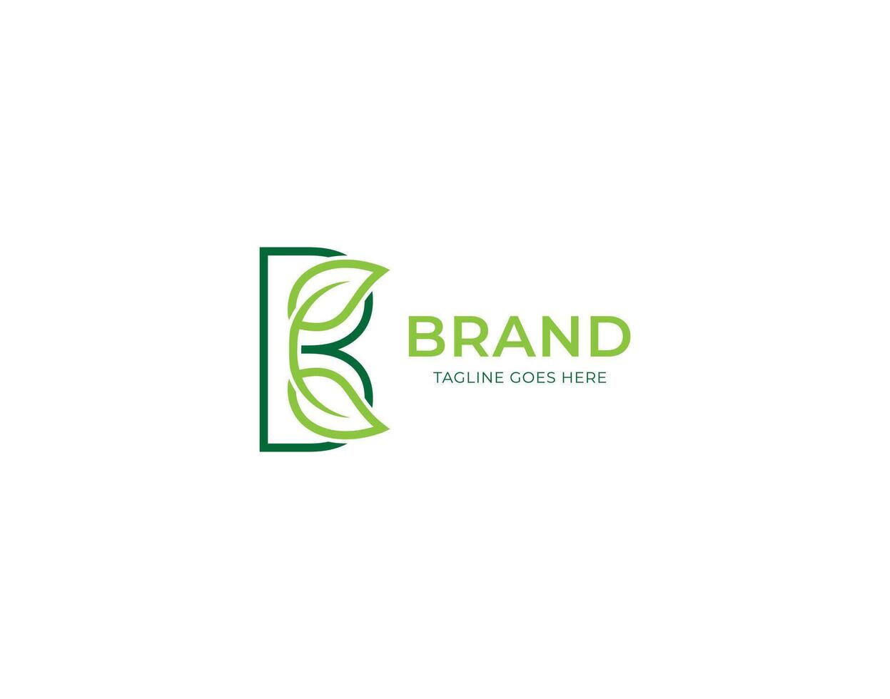 initial Letter B Leaf Logo Concept symbol sign icon Element Design. illustration template vector