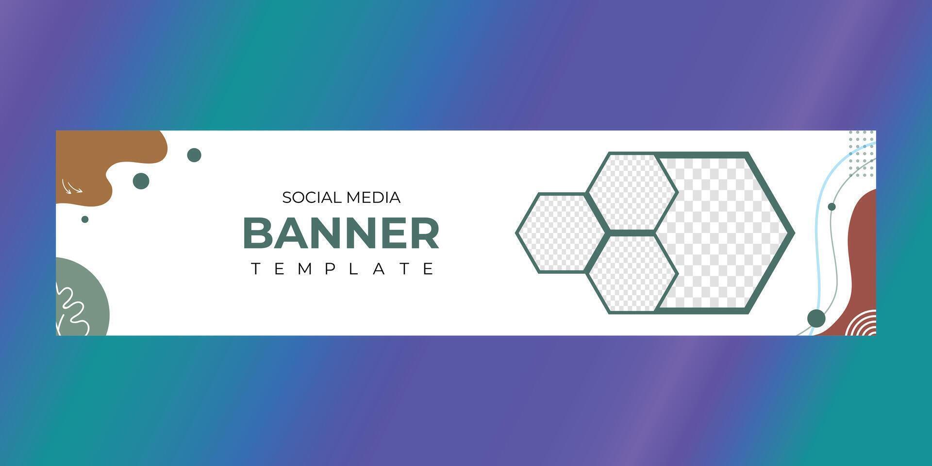 Abstract modern social media banner template vector