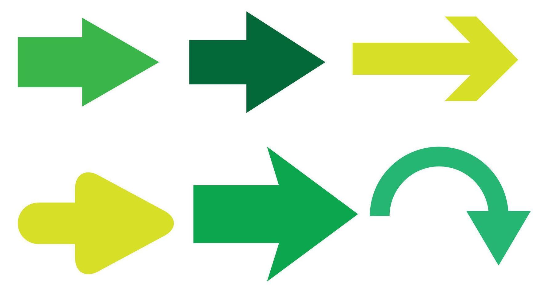 Green flat arrows white background Big Collection vector