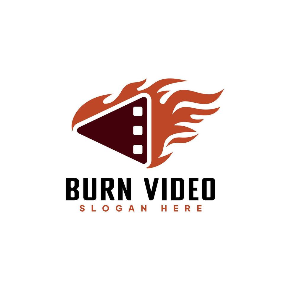 Burn movie, burn playing logo design vector