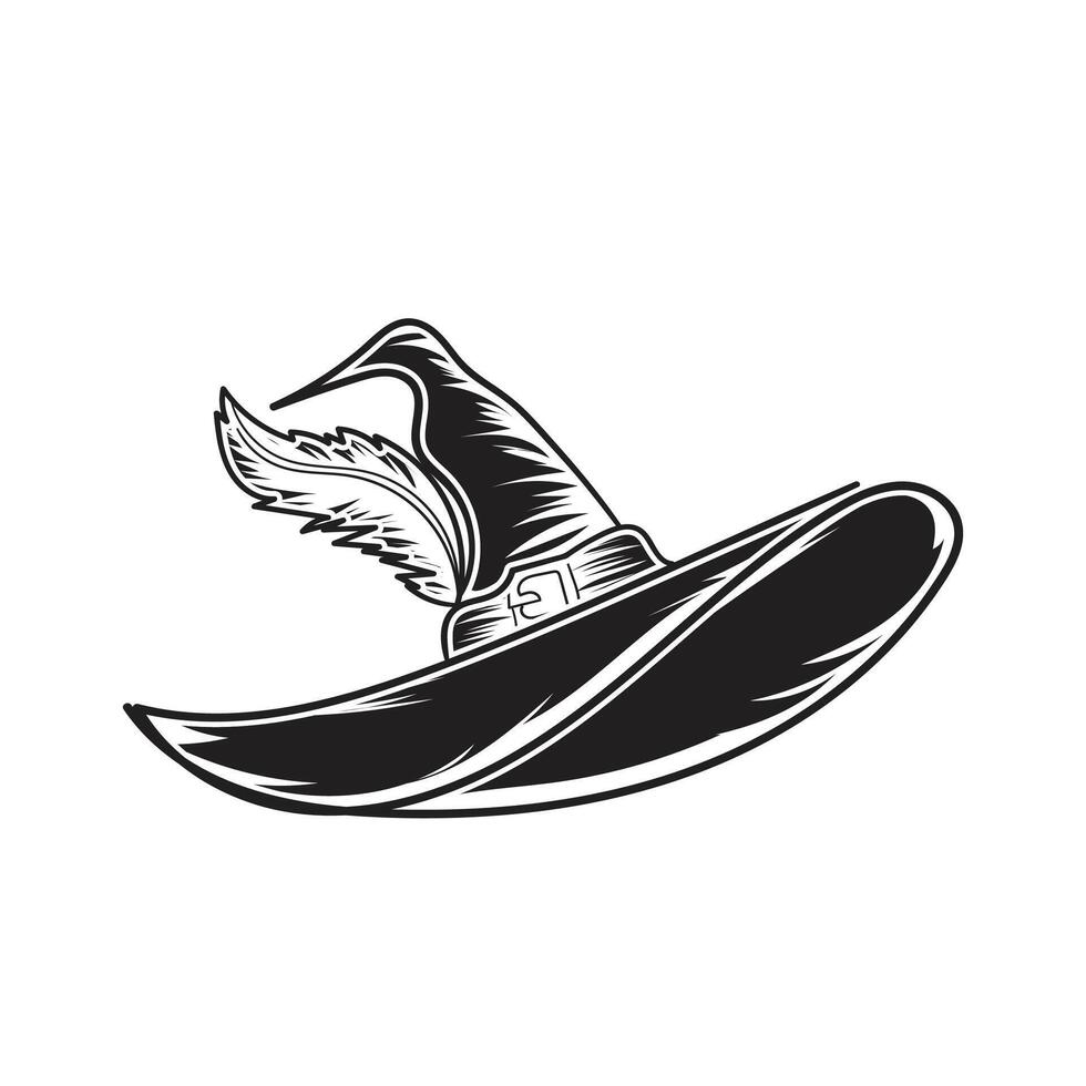 witch hat illustration design vector