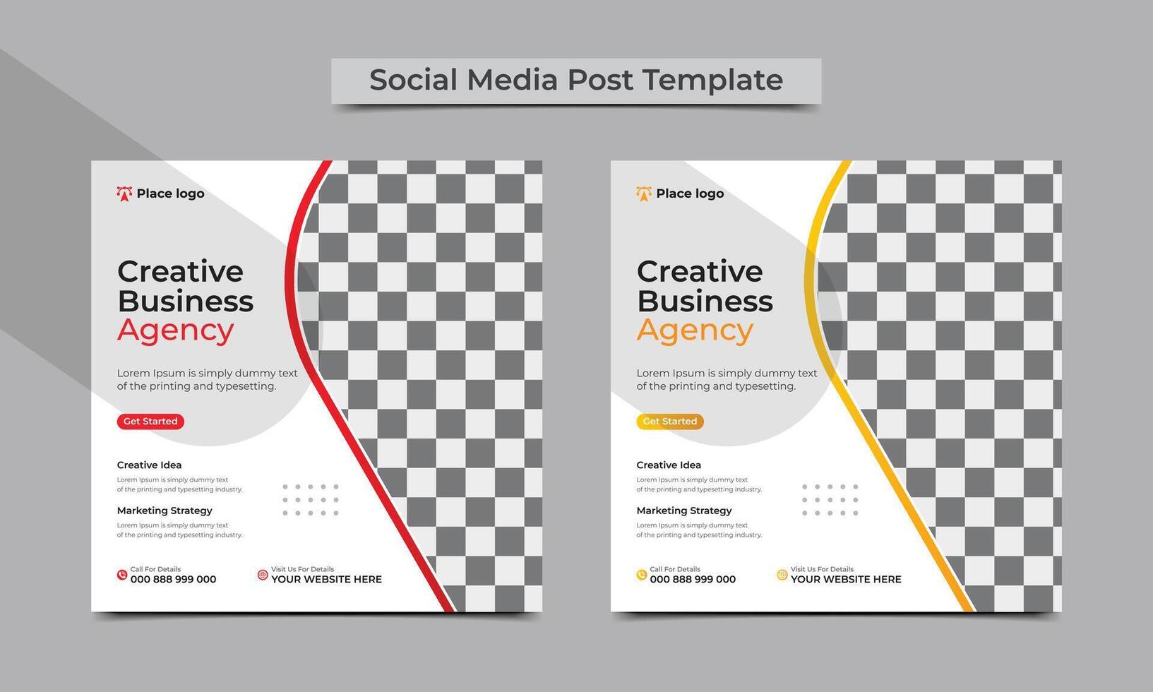 Creative business agency social media post banner design template and corporate business flyer template. vector