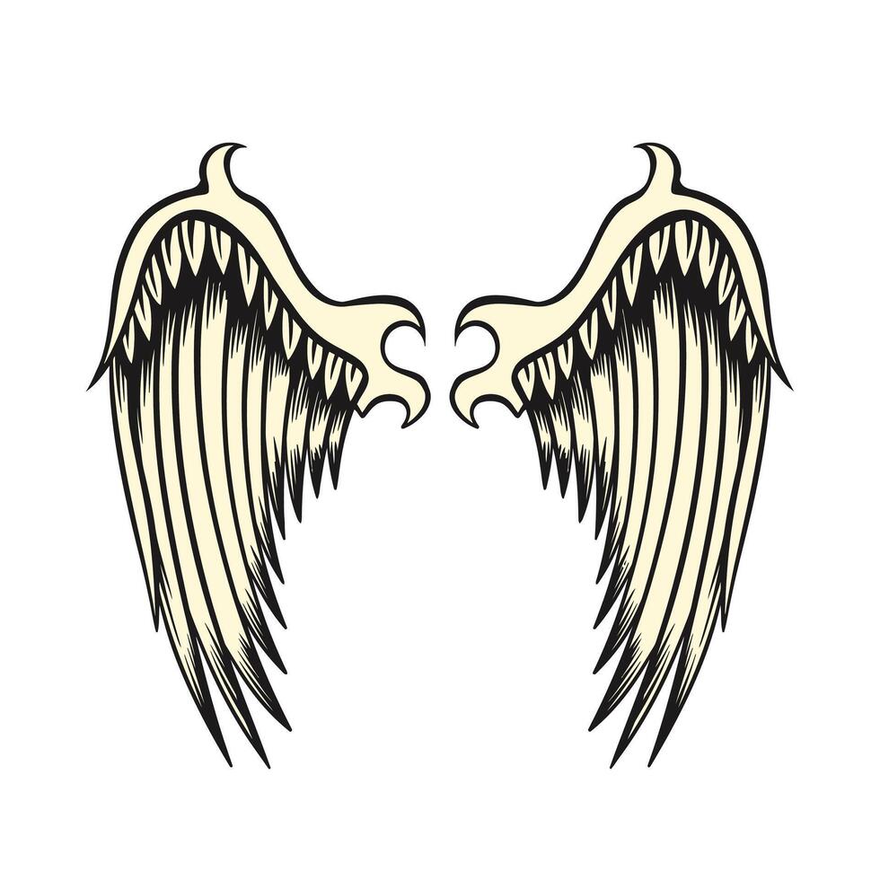 Illustration of wings collection set vector