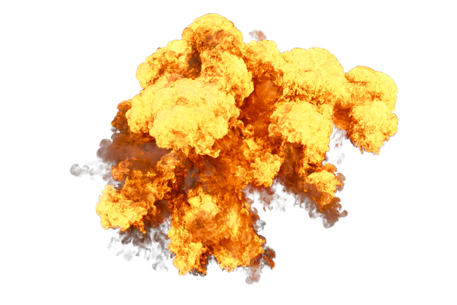 Aerial explosion on transparent background png