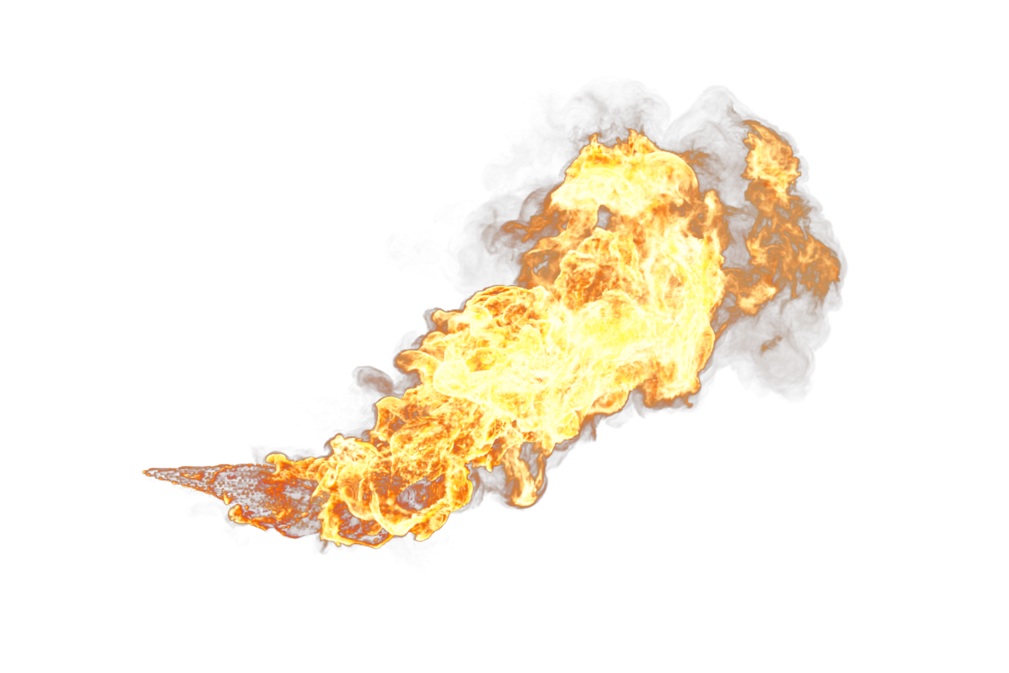 Oil fire leaks on transparency background png