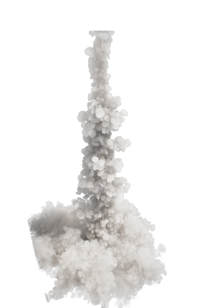 Smoke of rocket launch on transparent background png