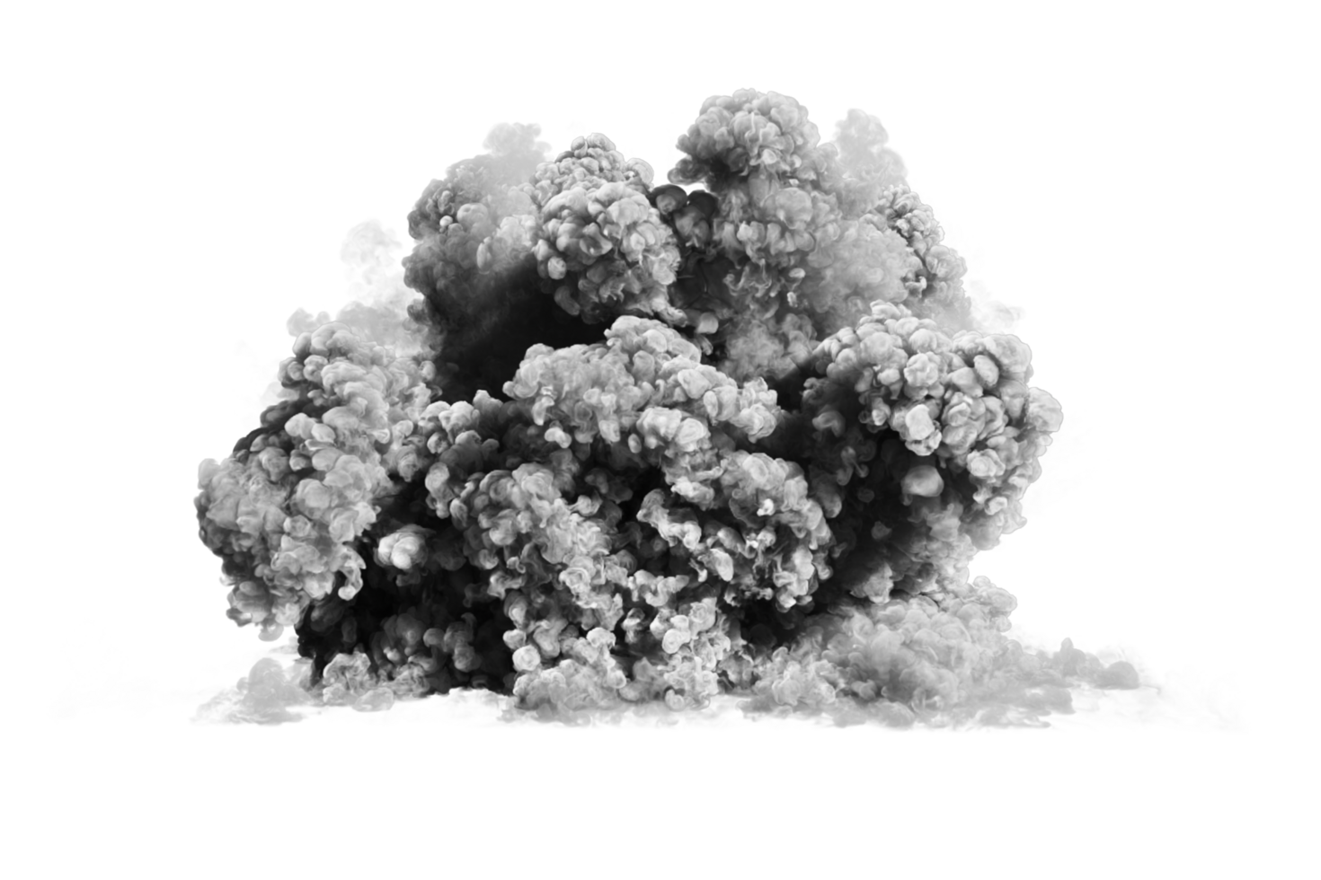 Artillery explosion on transparent background png