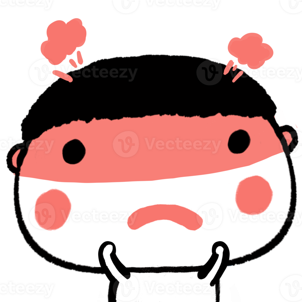 cute boy angry face png
