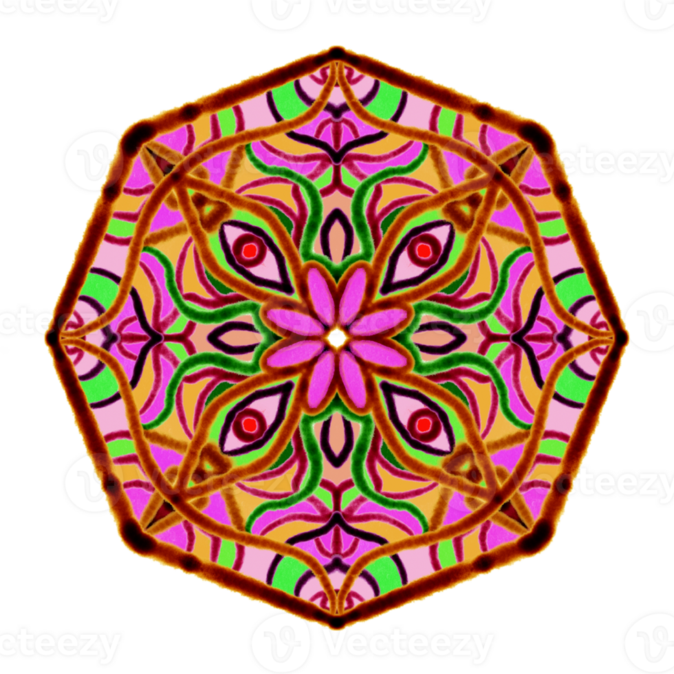 färgrik mandala mönster design png