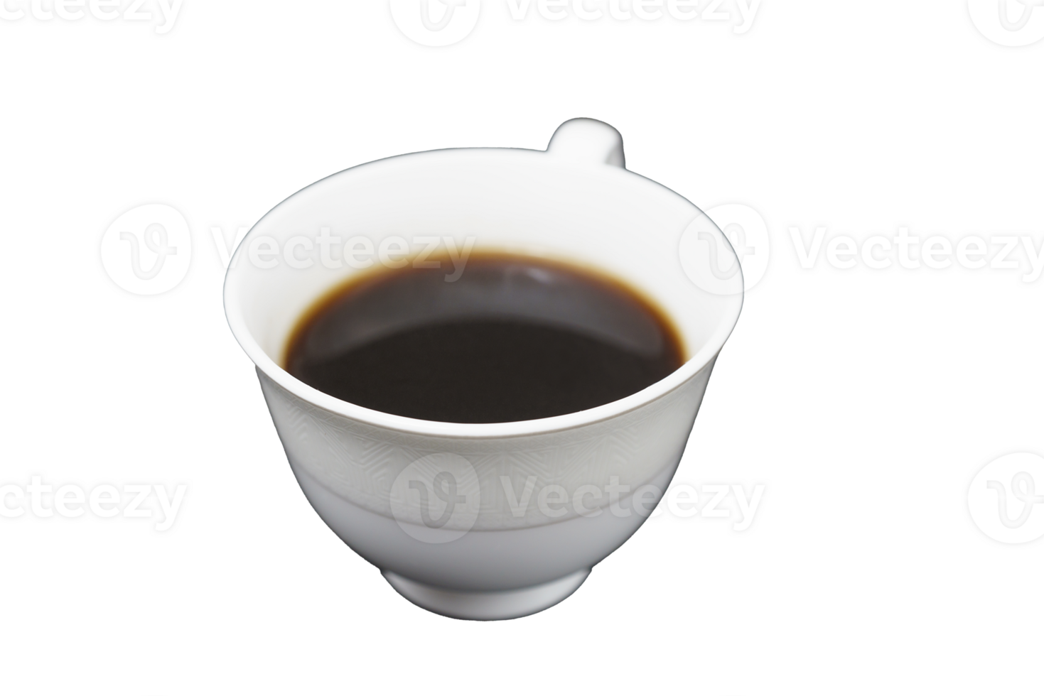 sculpté porcelaine café tasse avec noir café versé dans il sans pour autant une Contexte png