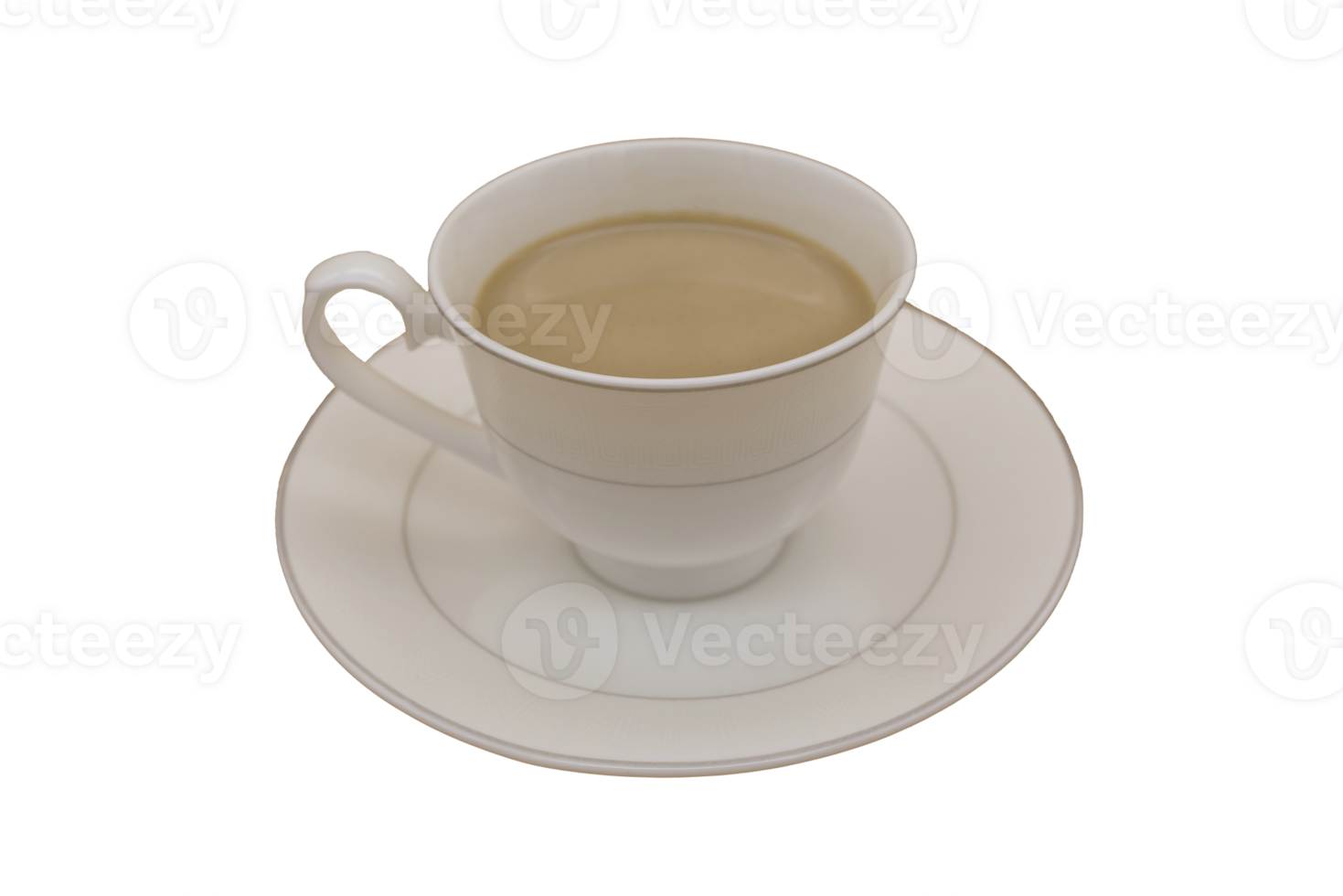 white coffee porcelain couple with cappuccino top view with cut out background png