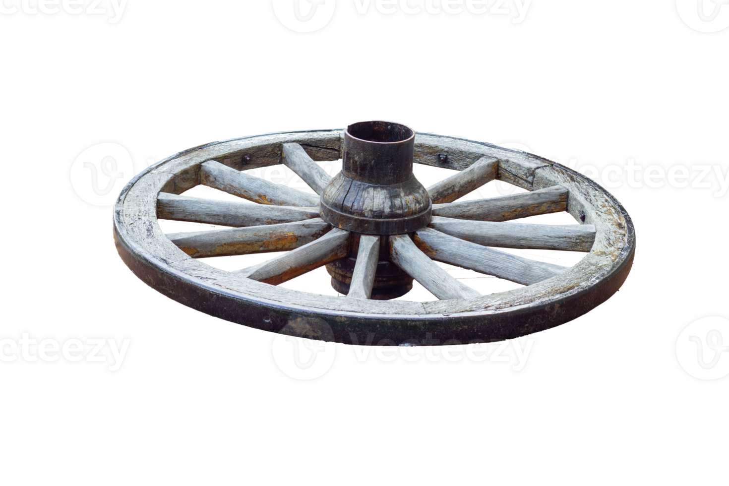 wooden wheel from an old cannon or horse-drawn cart, an element of design and historical reconstruction png