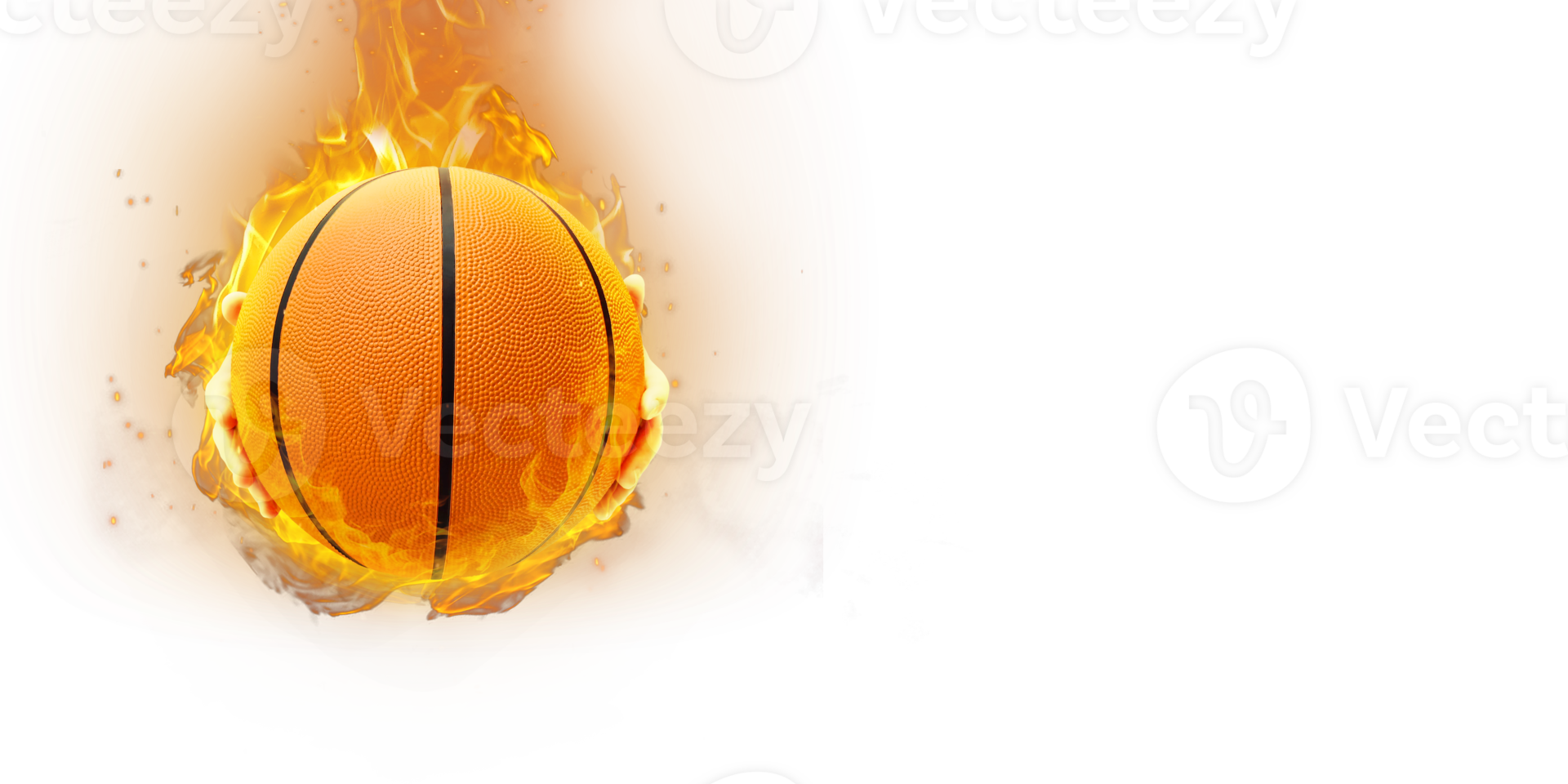 baloncesto pelota en fuego transparente png