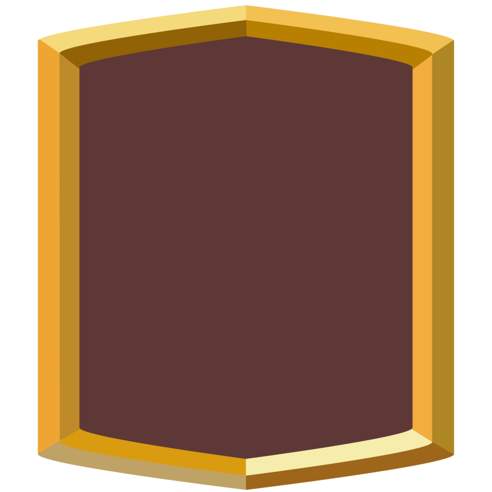 Blank gold frame on isolated background. For your photography and text png