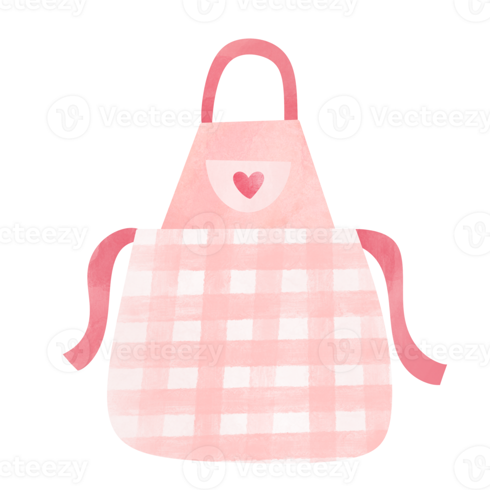 Pink apron watercolor art illustration png