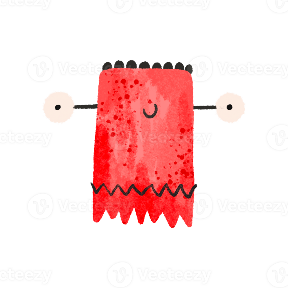 Red cheerful monster. Illustration for Halloween. Cartoon monster. Cute baby funny illustration on isolated background png