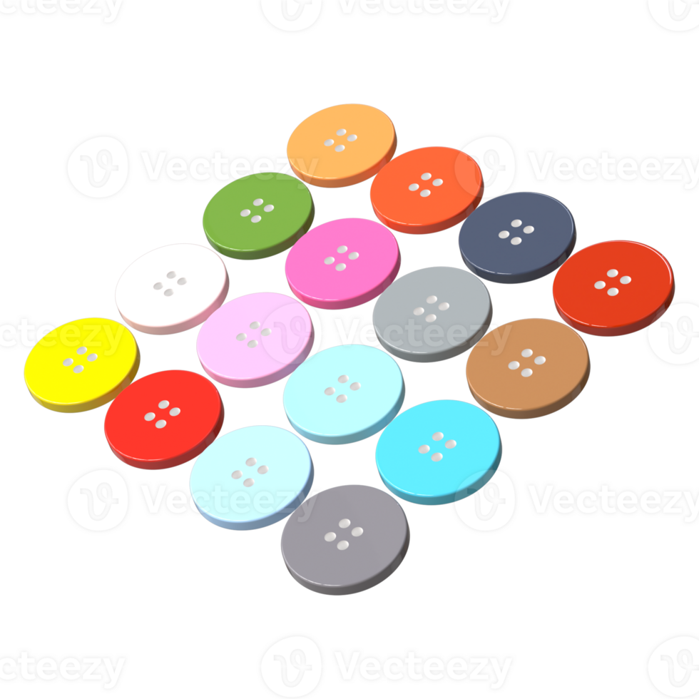 coloré multicolore boutons, habits accessoires concept, conception pour chemise, T-shirt etc. png