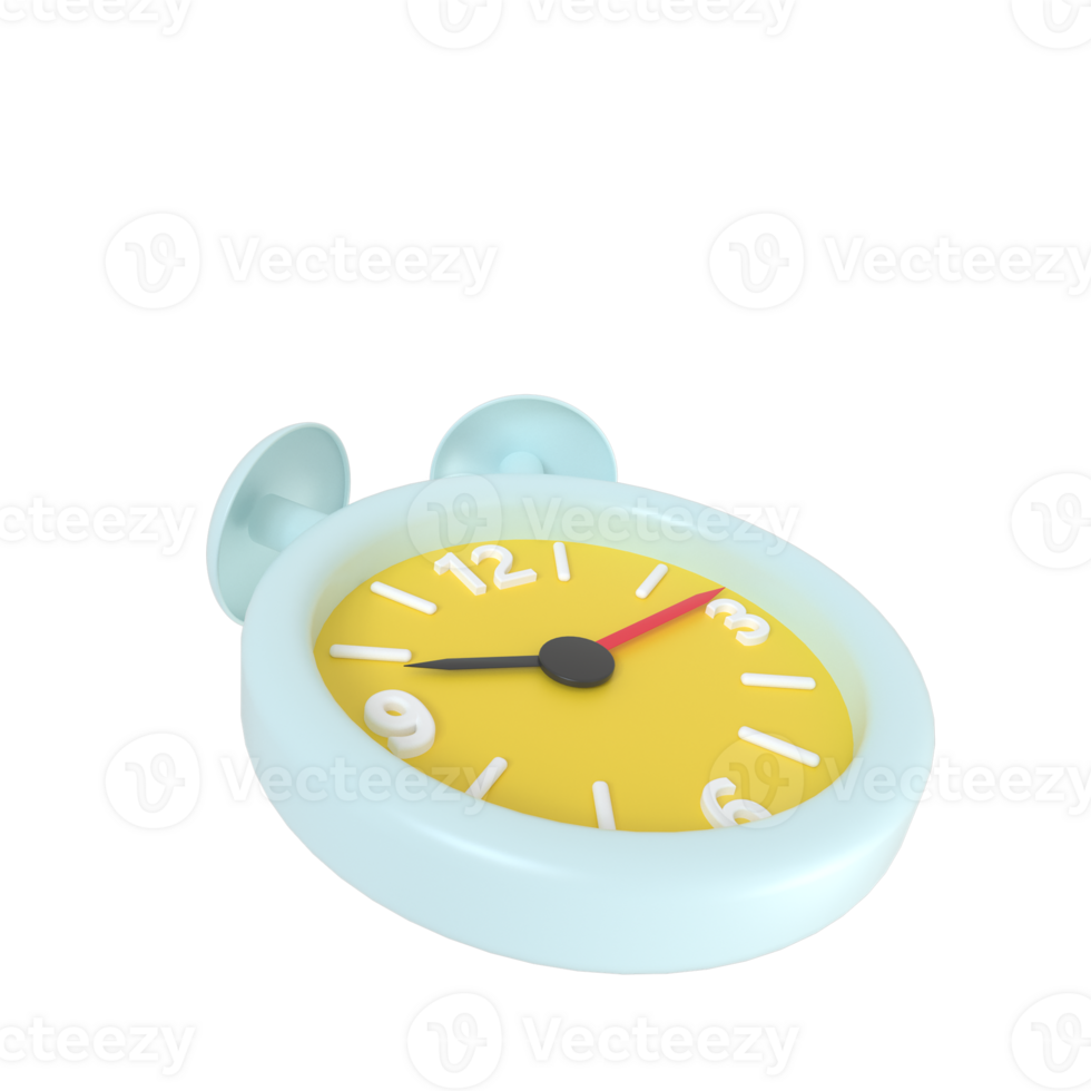 3D Rendering of ringing alarm clock png