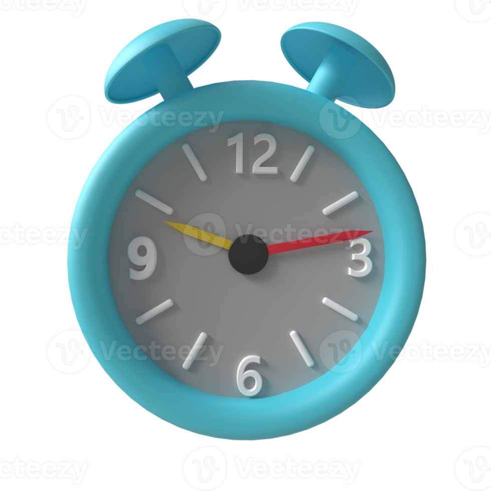 3D Rendering of ringing alarm clock png