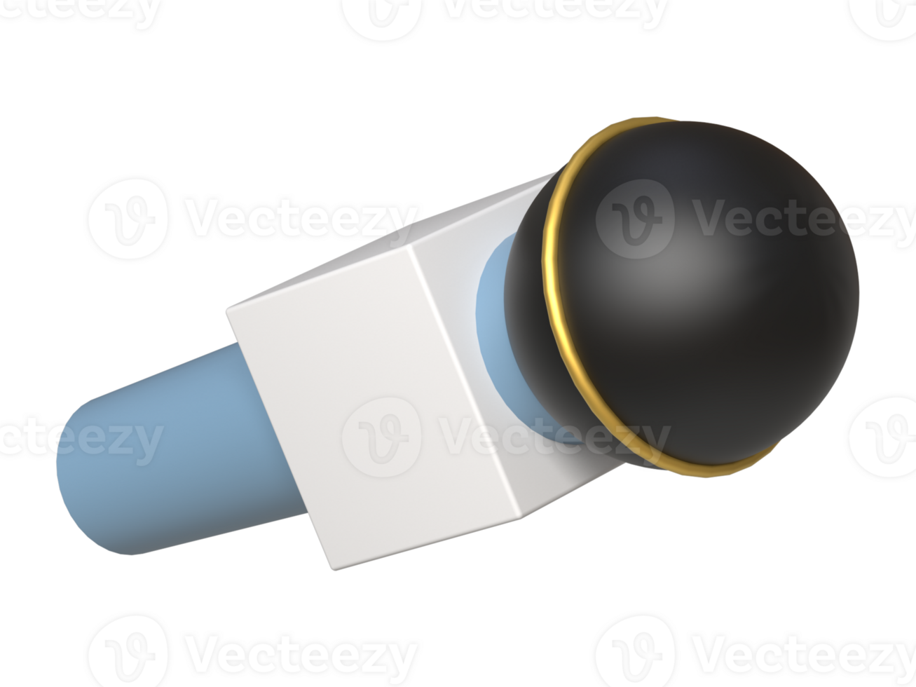 3D cartoon type Microphone rendering, png