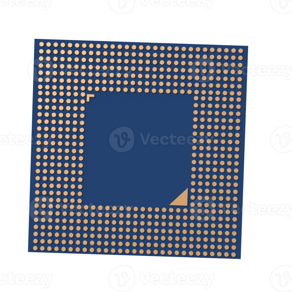 Realistic rendering of Integrated circuit, electronics component. png