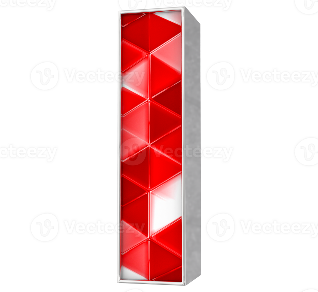 I Font 3D Render png