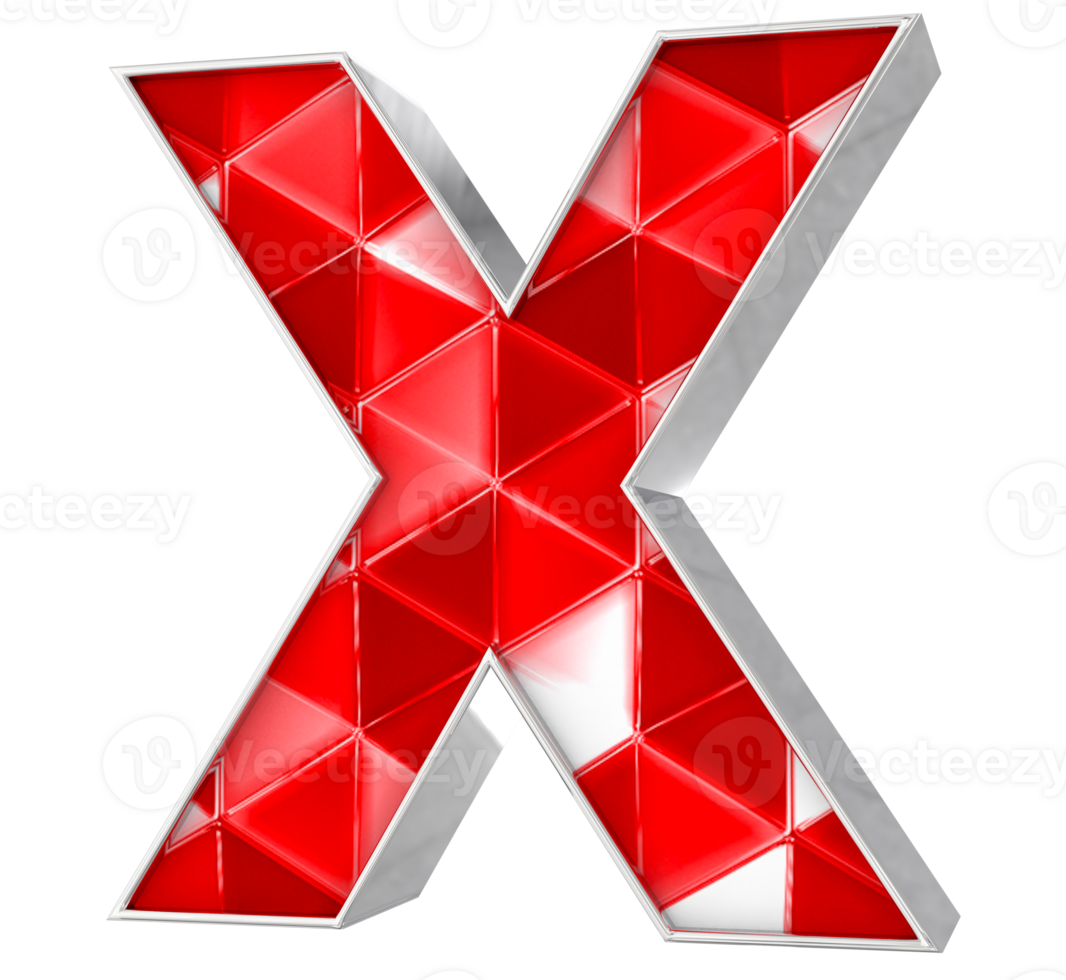 X Font 3D Render png