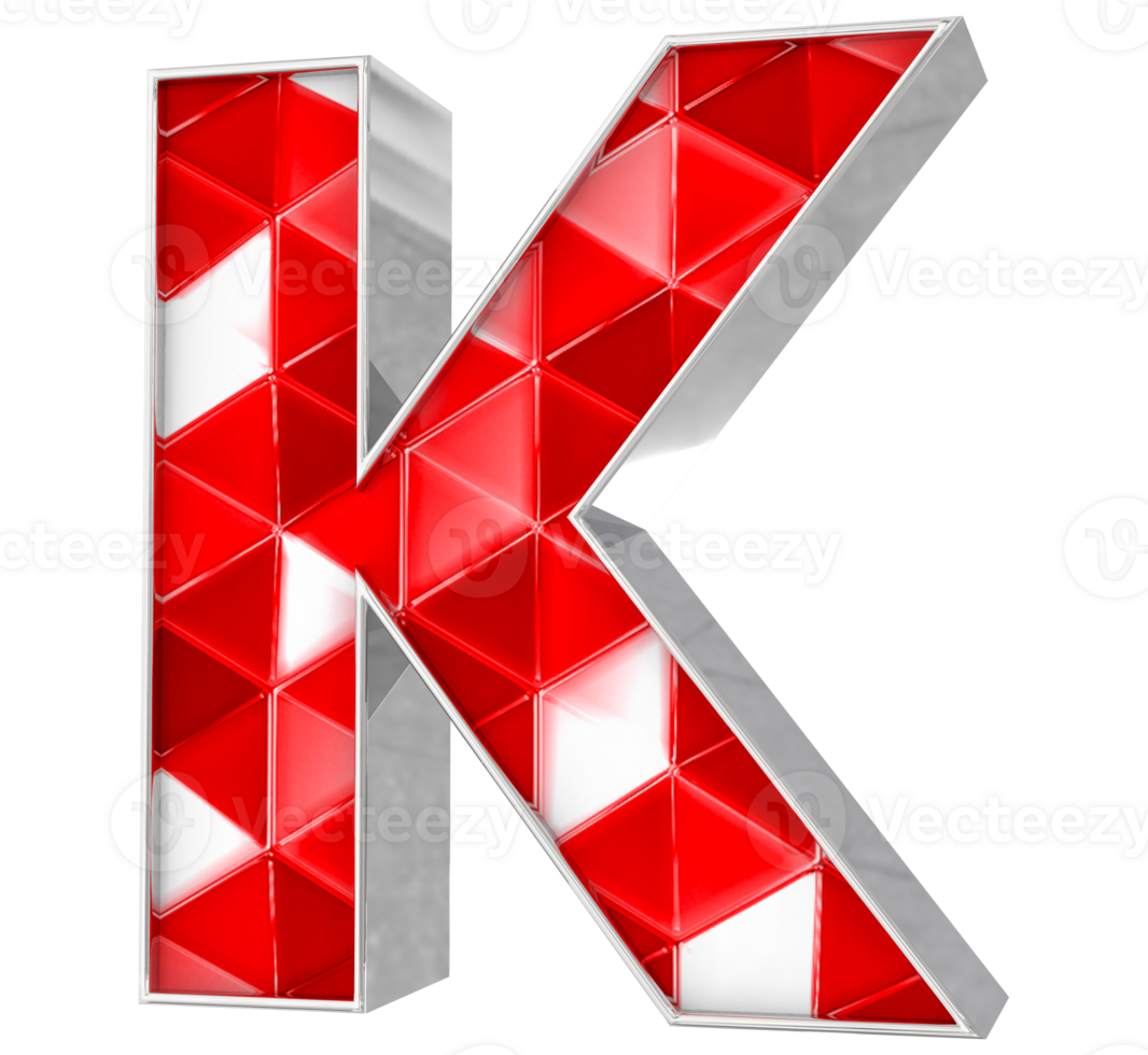 K Font 3D Render png