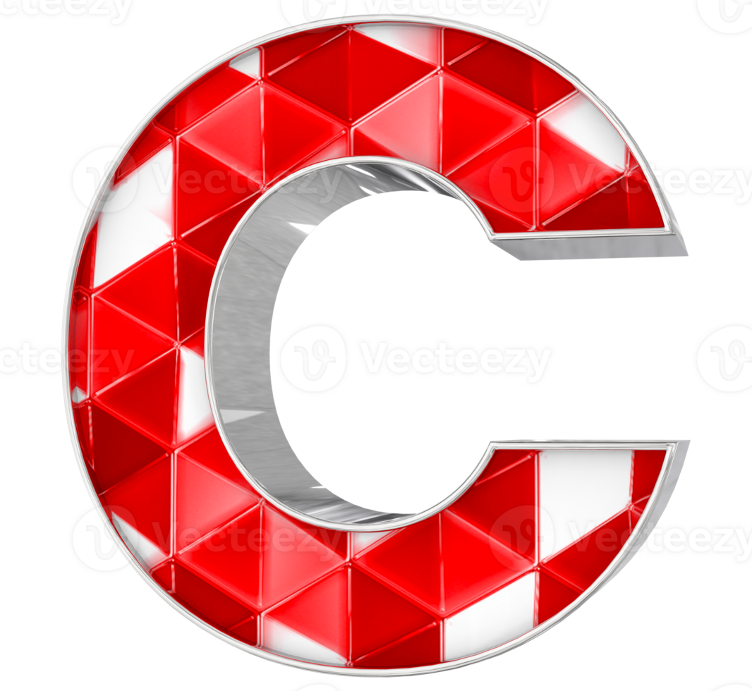 C Font 3D Render png