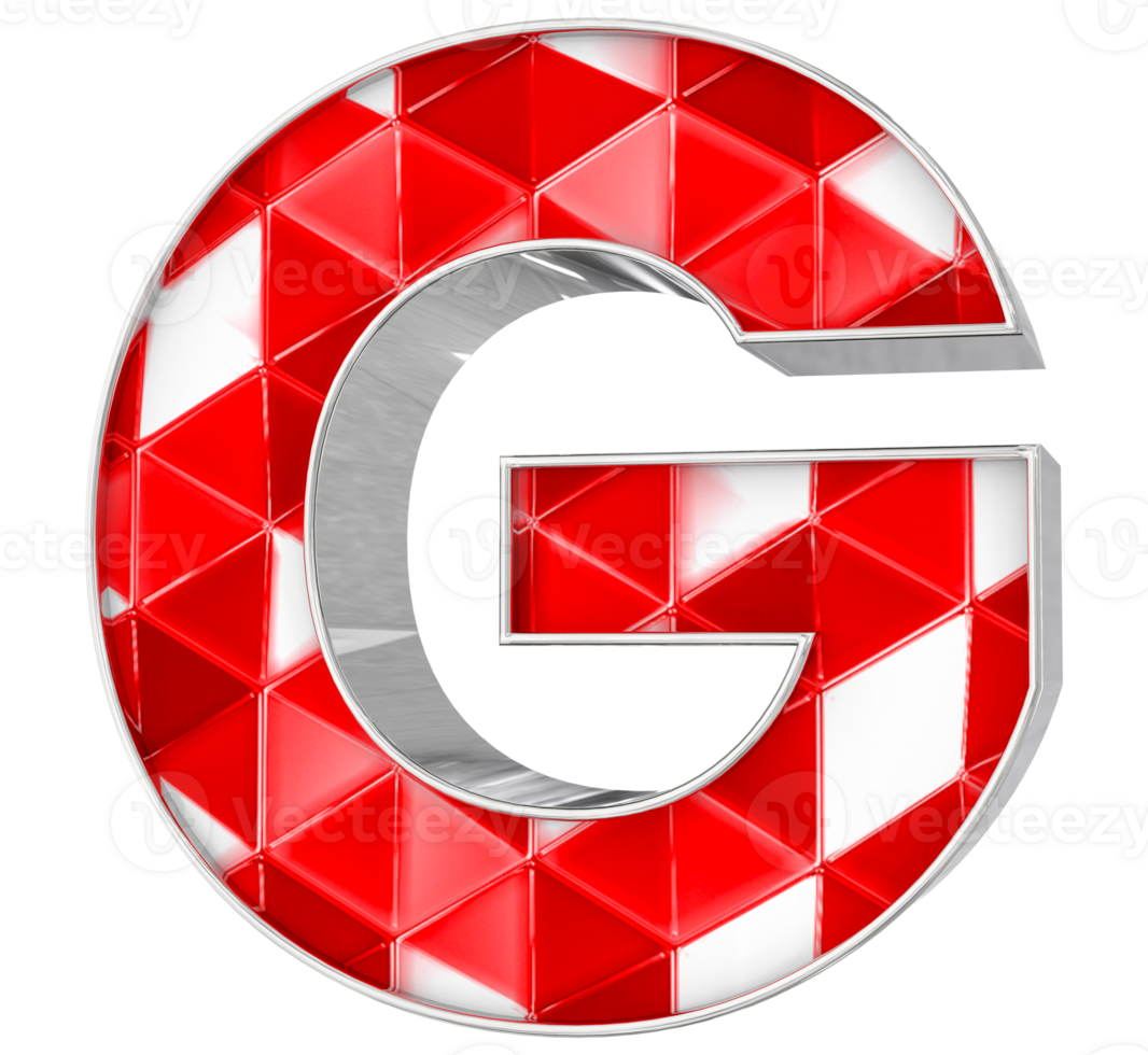 G Font 3D Render png