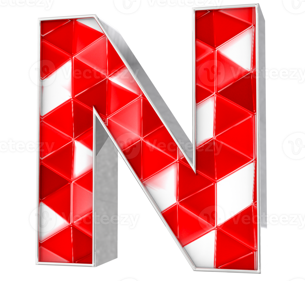 N Font 3D Render png