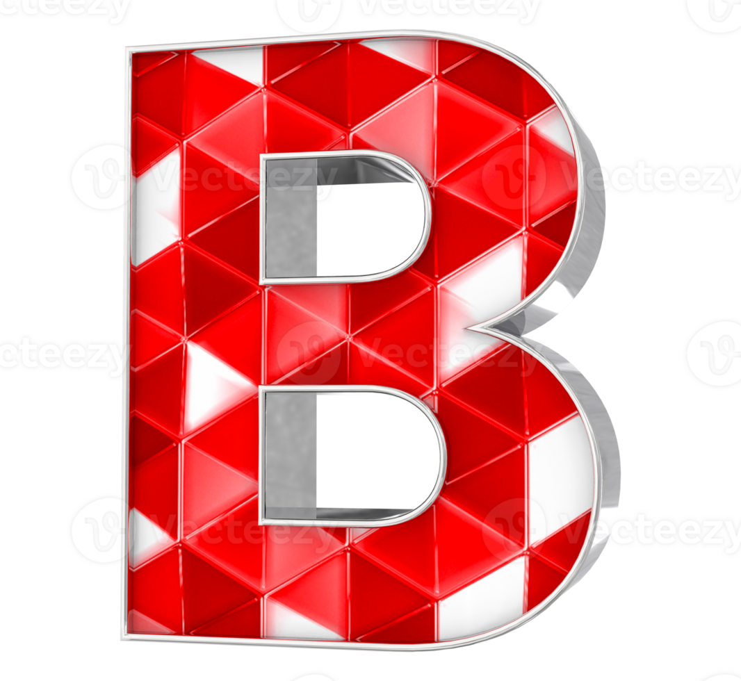 B Font 3D Render png