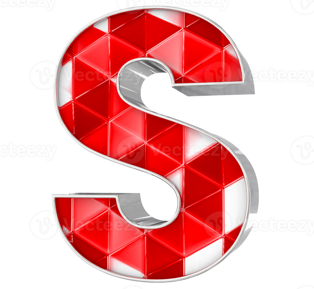 S Font 3D Render png