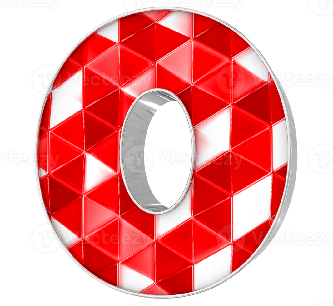0 Number 3D Render png