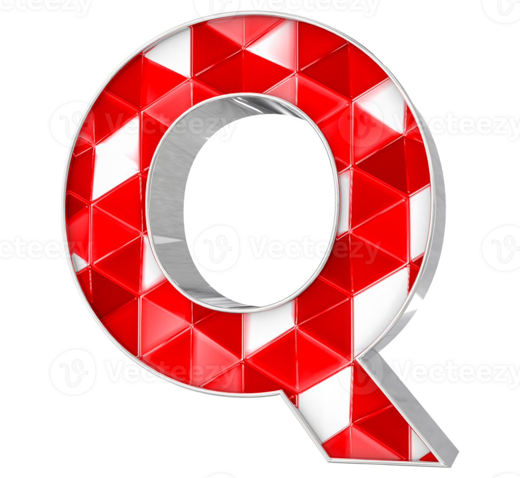 Q Font 3D Render png
