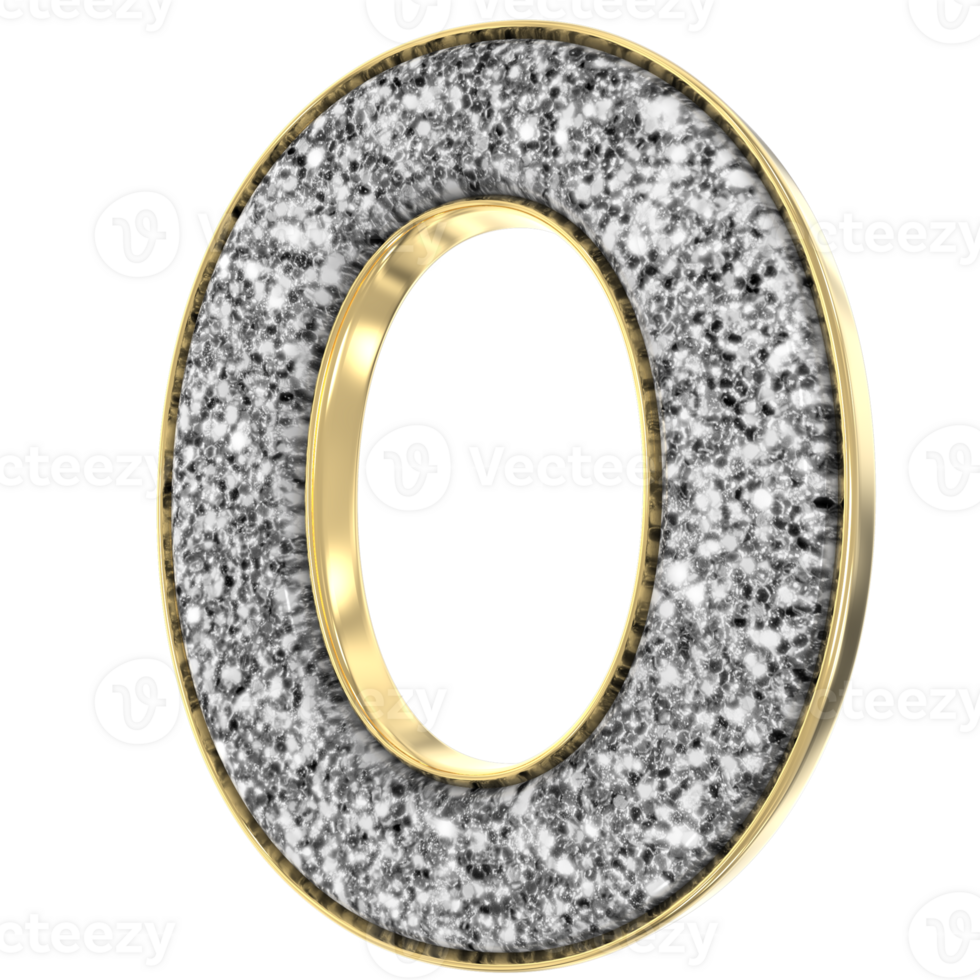0 Silver And Gold 3D Render png