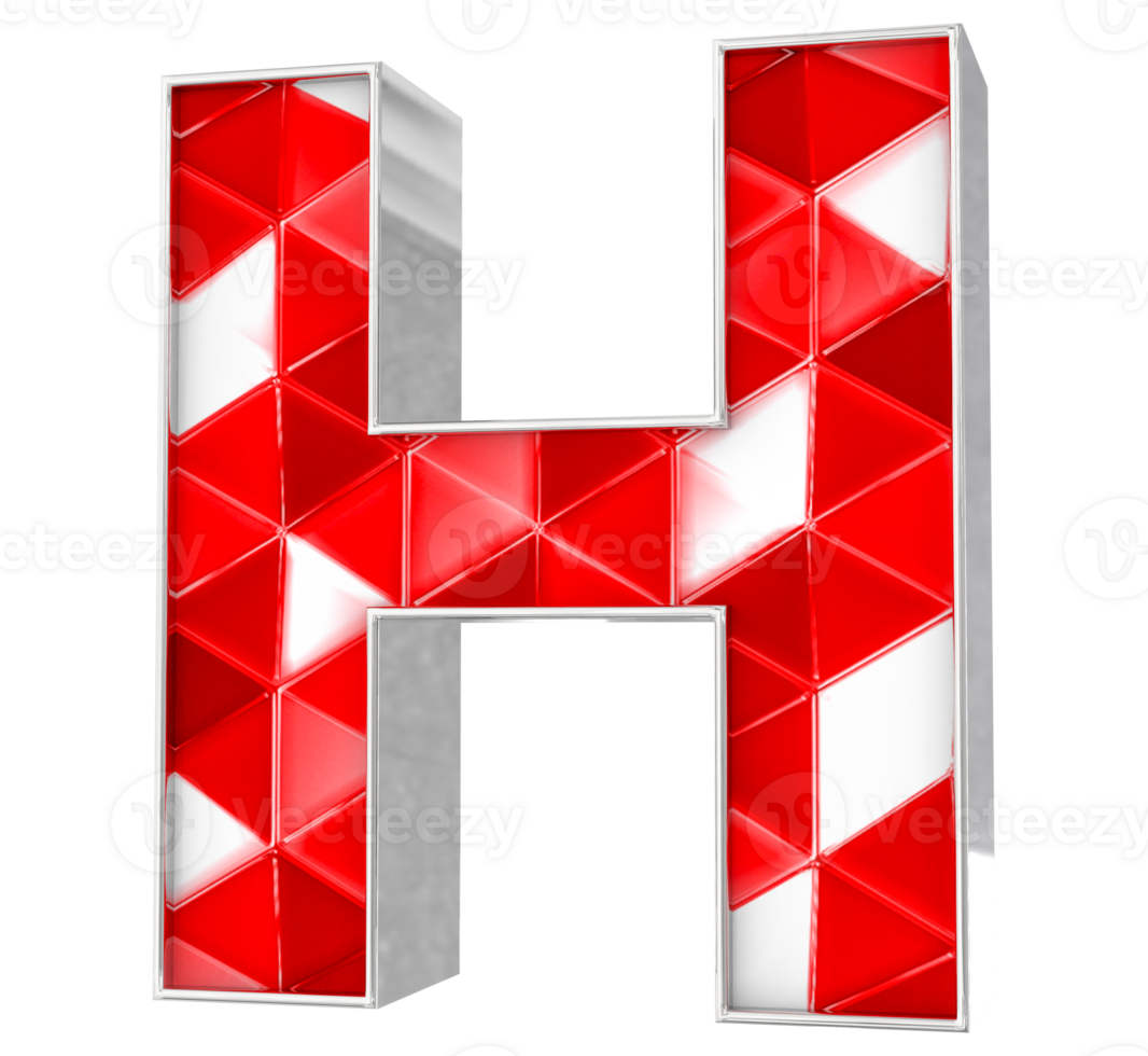 H Font 3D Render png