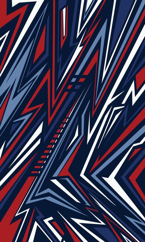 Racing geometric abstract stripes jersey fabric template. Abstract geometric car wrap sticker vector