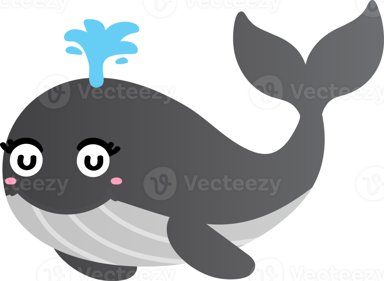cute whale cartoon, sea animal png