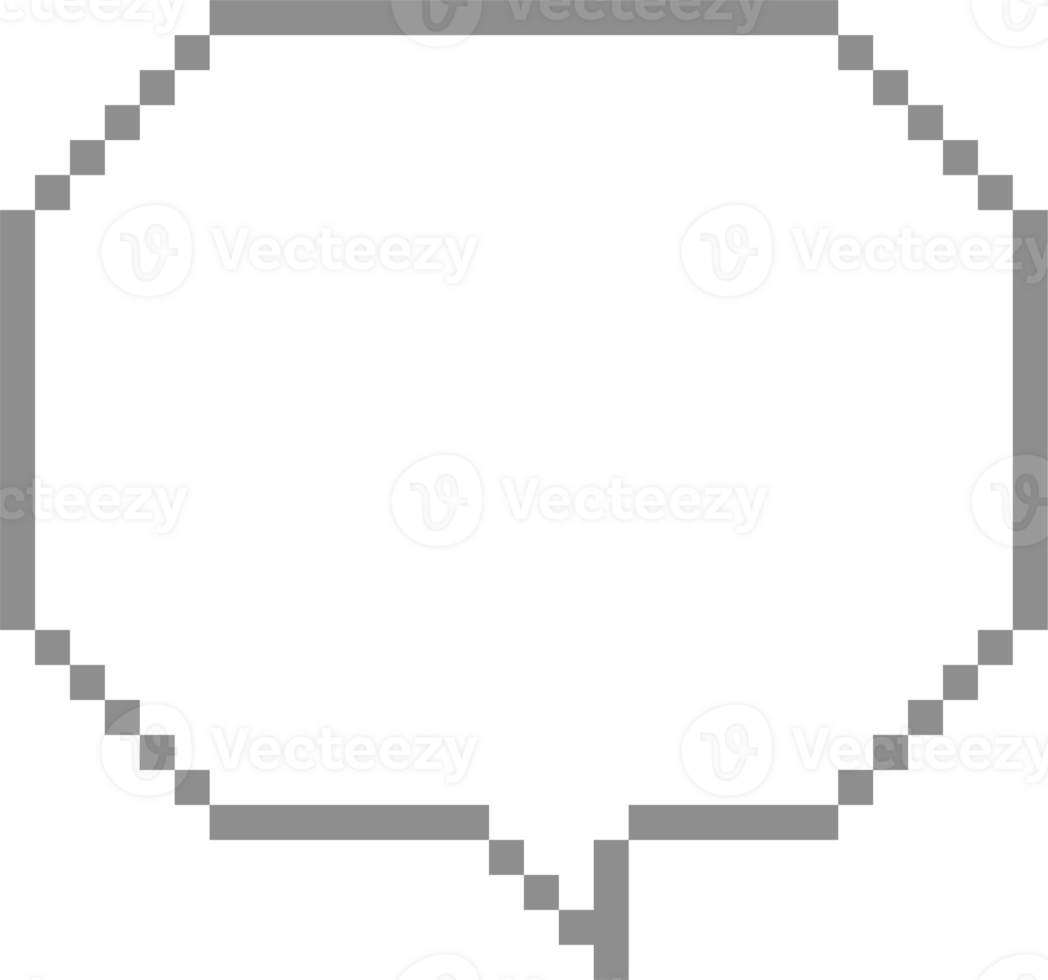 8bit retro game pixel speech bubble balloon icon sticker memo keyword planner text box banner png