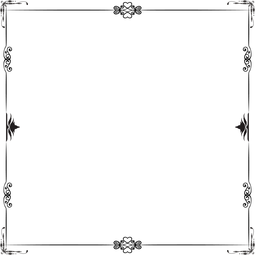 frame with flowers on transparent background png