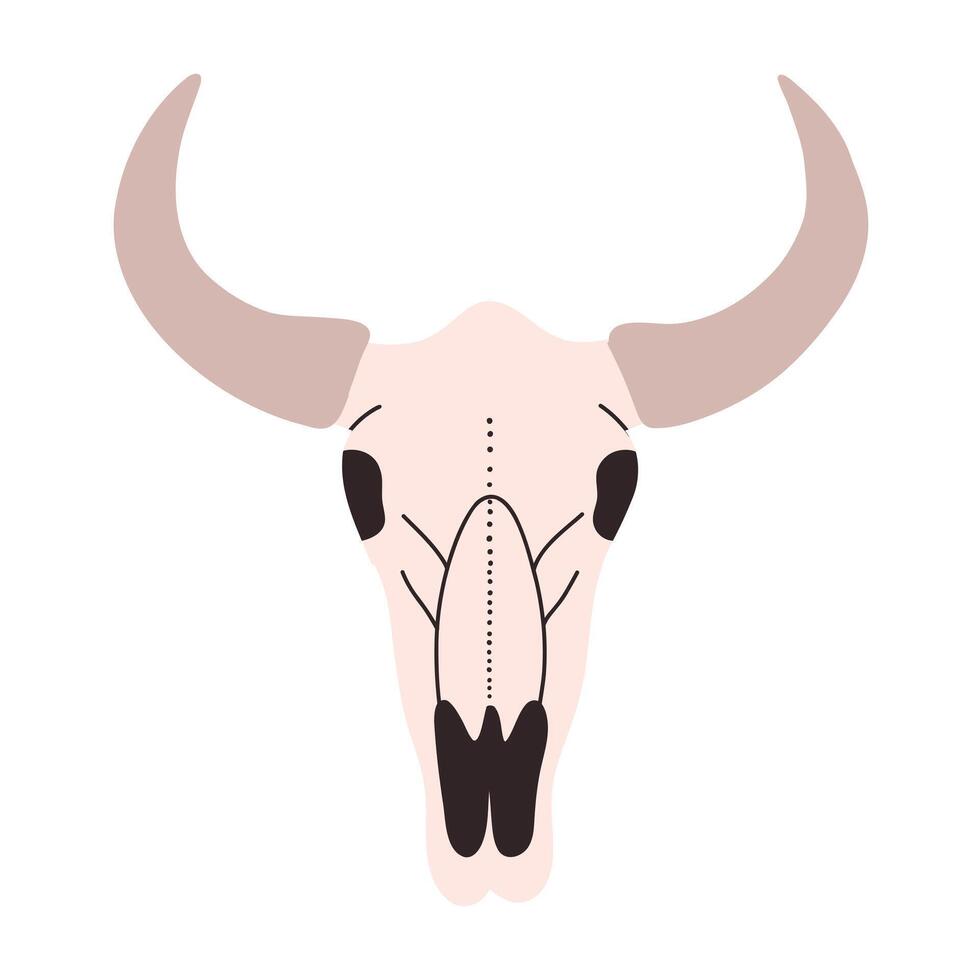 Cow head skull. Goat skull in hand drawn style. illustration. vector