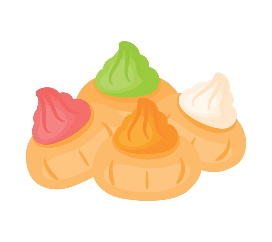 Belly Button Iced Gem Biscuit Sweet Snack Food Illustration vector