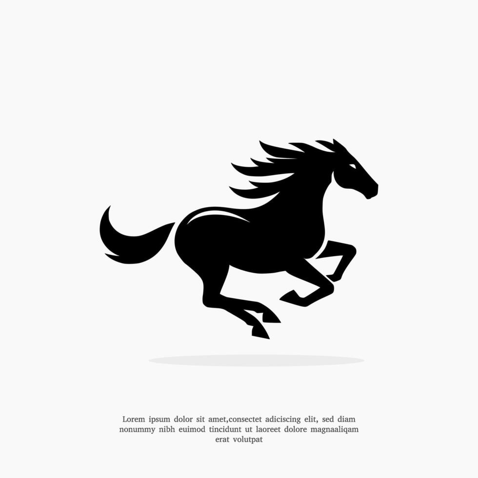 silueta caballo logo diseño modelo vector