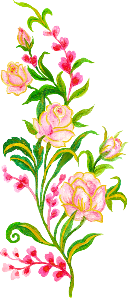 Rosa elementos aislado lujo acuarela png