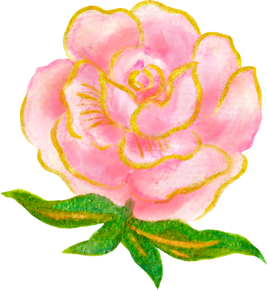 Rose éléments isolé luxe aquarelle png