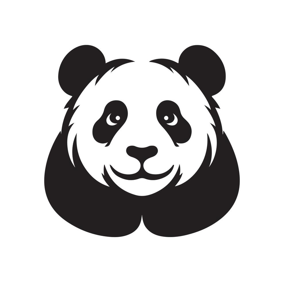 panda illustration design silhouette style vector