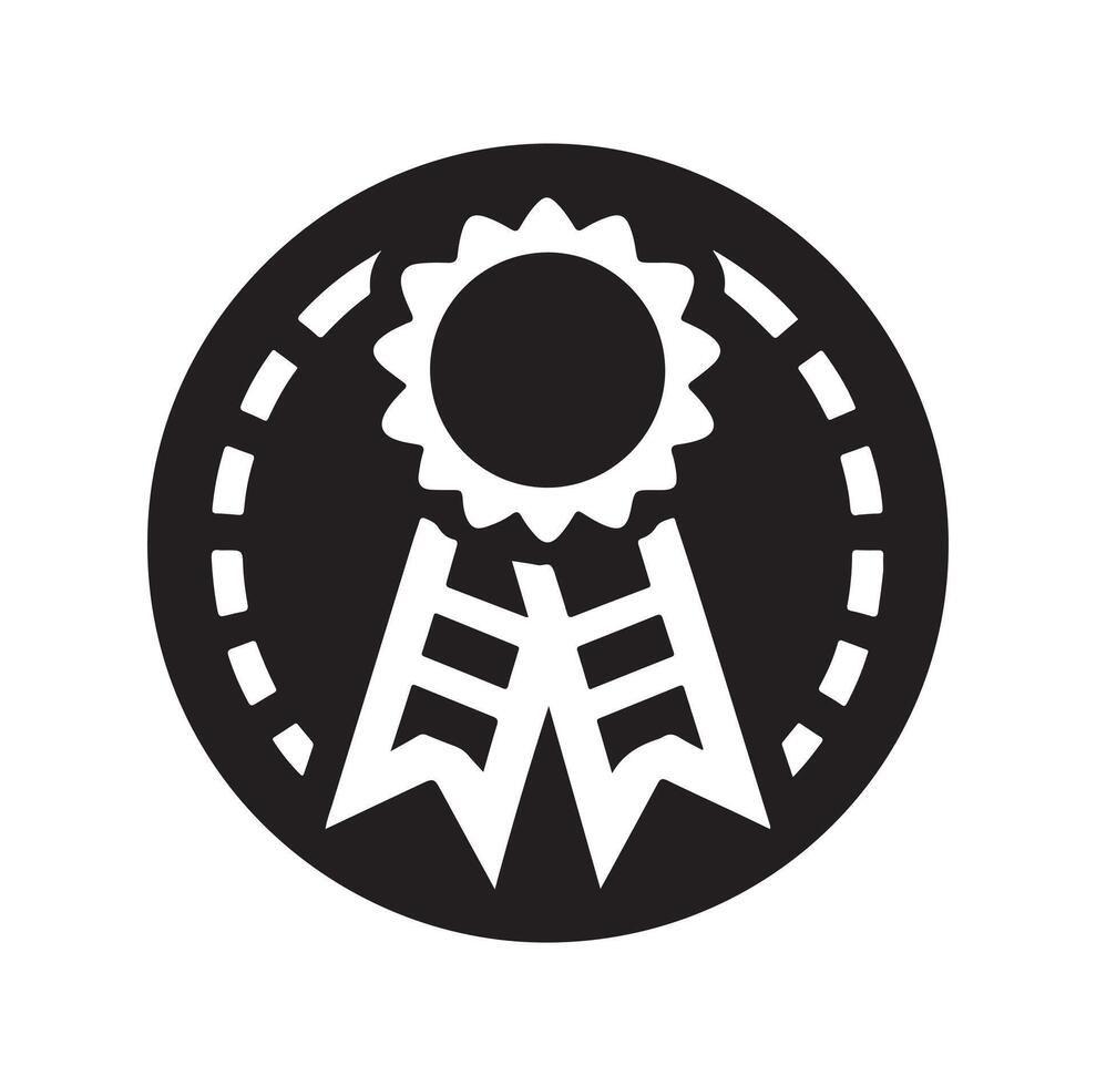 minimal award ribbon badge icon. guarantee or medal thin line. concept of minimal consumer control emblem or assurance vector
