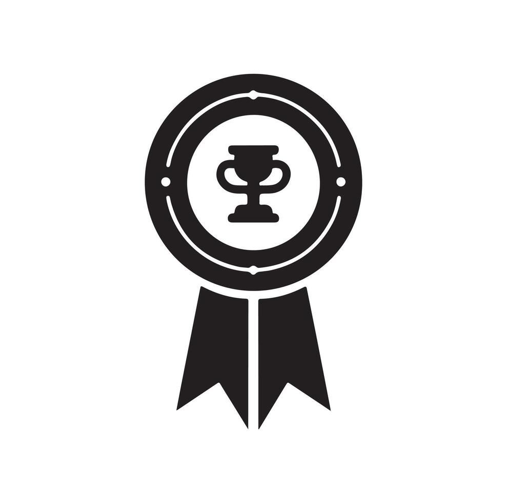 minimal award ribbon badge icon. guarantee or medal thin line. concept of minimal consumer control emblem or assurance vector